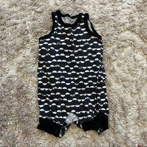 Baby cat and Jack 0 to 3 month tank top romper gender neutral black and white